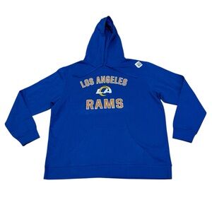 Fanatics Los Angeles Rams Royal Blue Big Logo Hoodie Sweatshirt 2XL NWOT NFL
